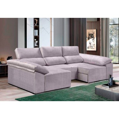 Sofá 1L + Dupla Chaise Long c/ Cama Santiago (255x150cm)