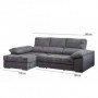Sofá 2L + Chaise Long c/ Cama Logan (280x145cm)