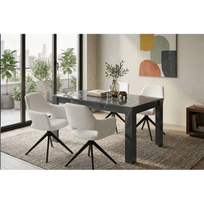 Pack Mesa de Jantar Fixa Prisma  + 4 Cadeiras Gabrielle (Branco)