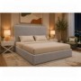 Cama de Casal Estofada Mônica + Estrado, Sistema Elevatório e Fundos + Colchão Opc.