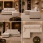 Sofá 2L + Chaise Long Reversível Santoro (190x150cm)