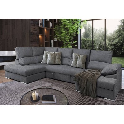 Sofá Canto c/ Chaise Long e Cama New York (150x350x200cm)