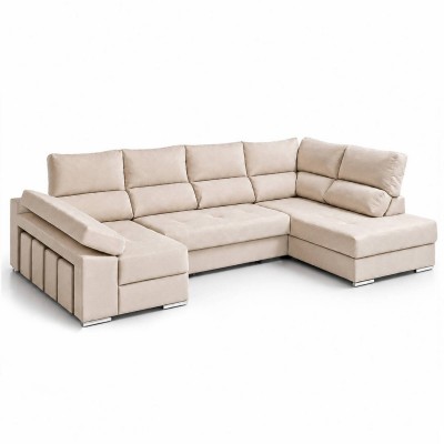 Sofá Canto c/ Chaise Long e Cama Miami (200x350x150cm)