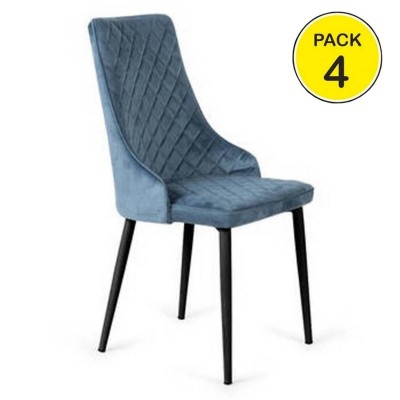 Pack 4 Cadeiras Imperial (Veludo Azul)